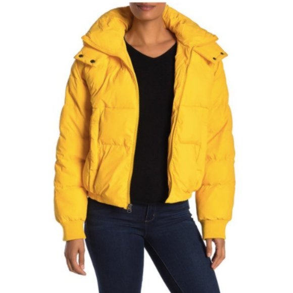 Lucky Brand Jackets & Blazers - Lucky Brand Missy Short Puffer Jacket Yellow